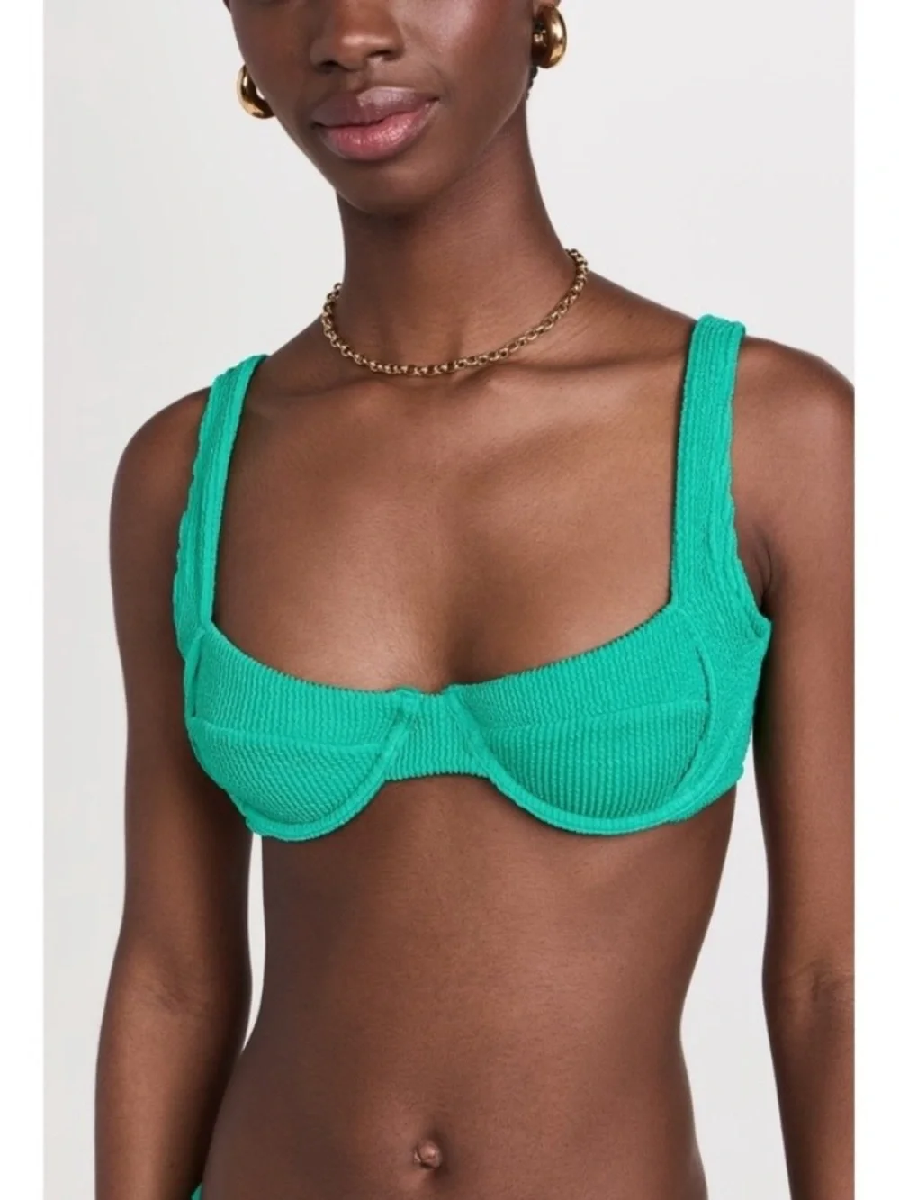 Good American Ribbed Underwire Bralette — Green